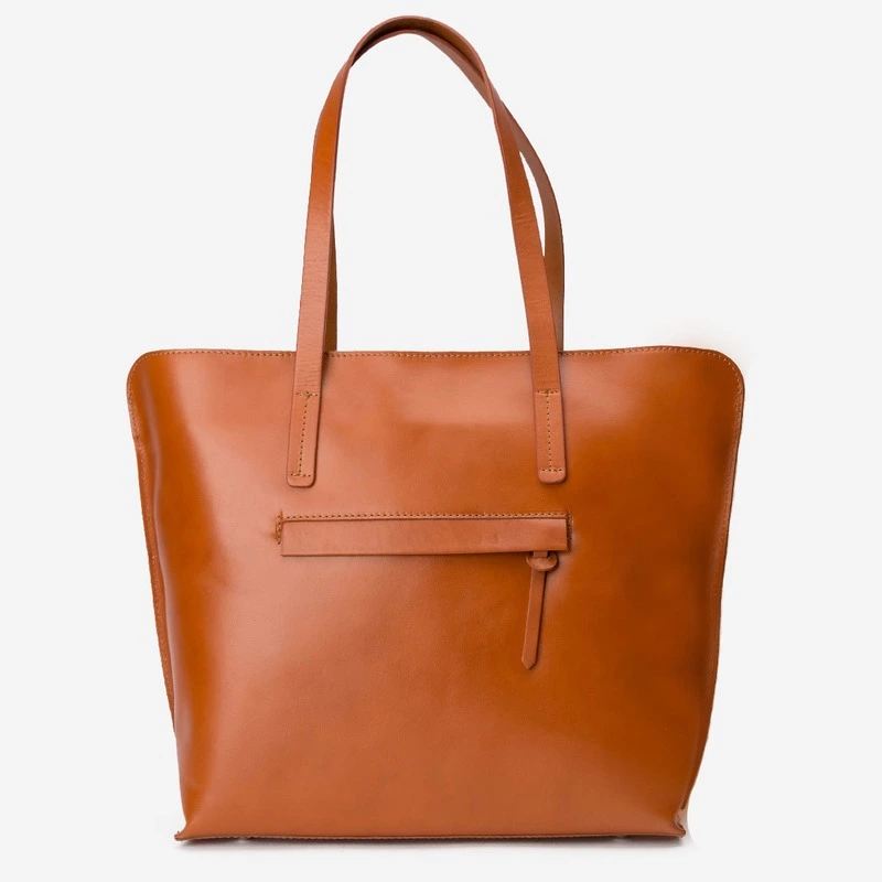 Geanta office din piele naturala de culoare cognac Lianne | Dasha.ro