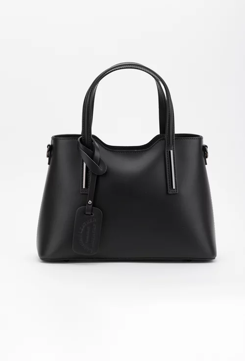 Geanta culoarea neagra realizata din piele naturala