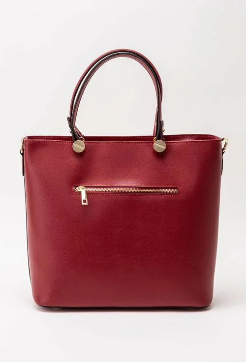 Geanta dama office grena din piele naturala