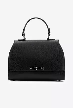Geanta din piele texturata neagra