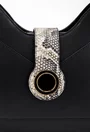 Geanta neagra din piele cu ornament
