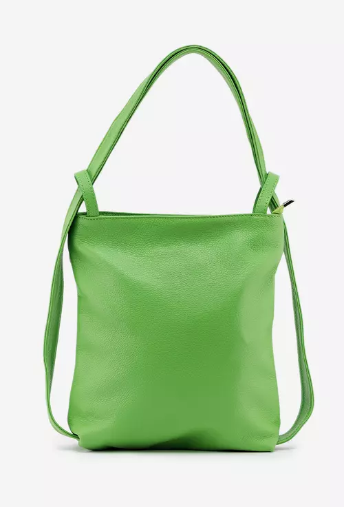 Geanta/Rucsac din piele texturata culoarea verde crud