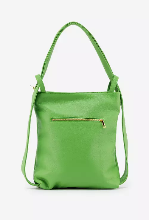 Geanta/Rucsac din piele texturata culoarea verde crud