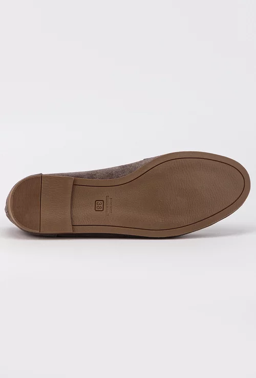 Mocasini taupe din piele intoarsa