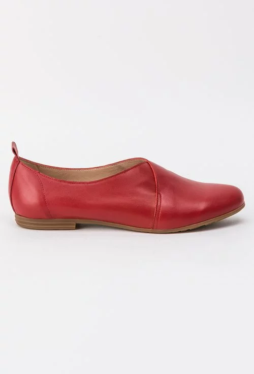 Pantofi rosii din piele naturala Ava