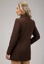 Palton maro din lana cu nasturi in fata