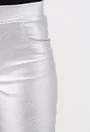 Pantaloni argintii din piele sintetica Elvira