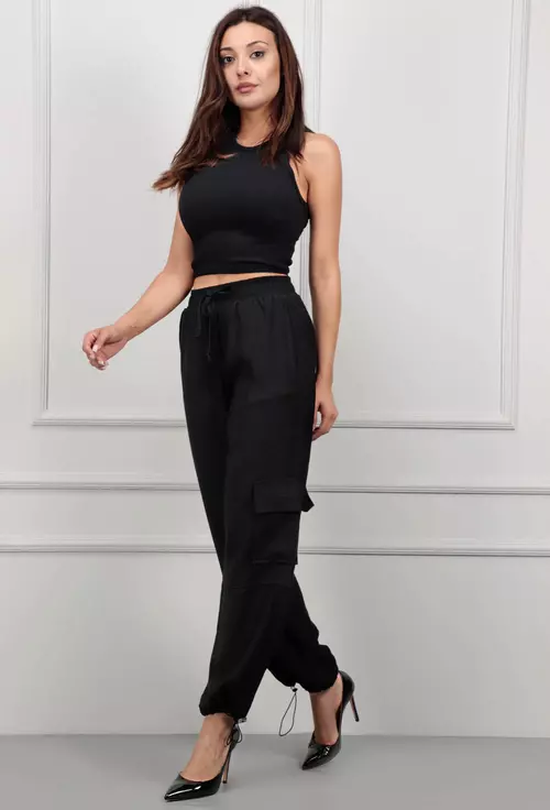 Pantaloni cargo negri