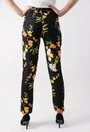 Pantaloni negri cu imprimeu floral colorat Mandy
