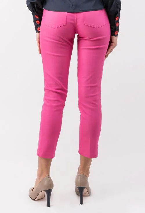 Pantaloni roz din bumbac Sylvie