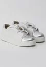 Pantofi alb cu argintiu din piele naturala Silver