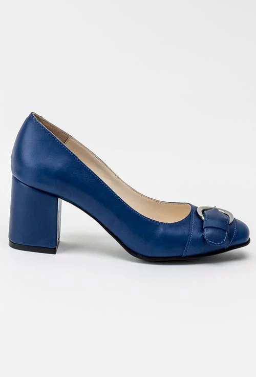 Pantofi albastri din piele naturală Adele