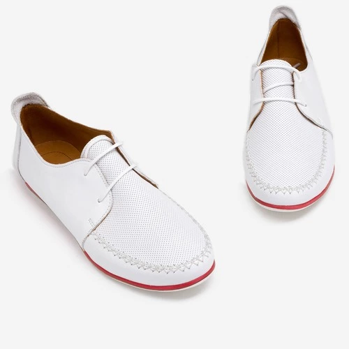 Pantofi albi din piele naturala Federico