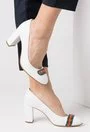 Pantofi albi din piele naturala Leticia