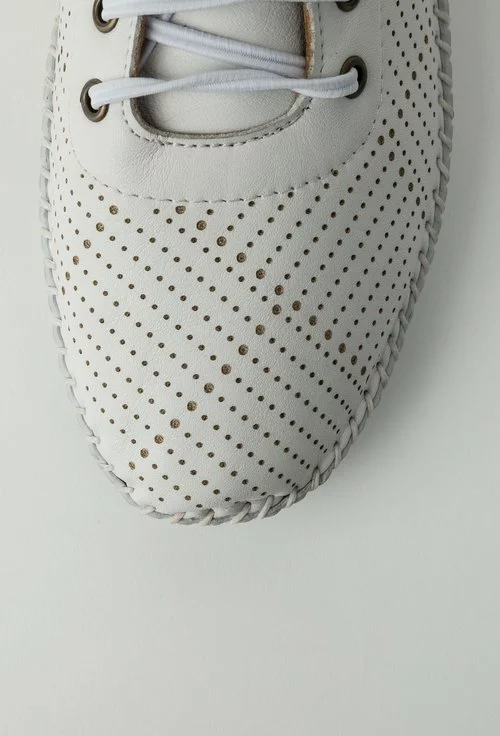 Pantofi albi din piele naturala Stela