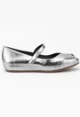 Pantofi argintii din piele naturala cu talpa ascunsa