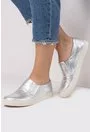 Pantofi argintii din piele naturala Sonny