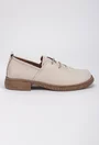 Pantofi bej stil Oxford realizati din piele