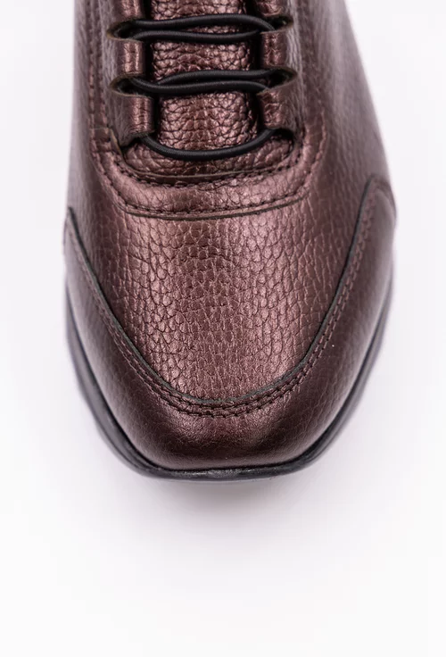 Pantofi bordo inchis din piele naturala