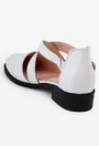 Pantofi casual albi din piele naturala