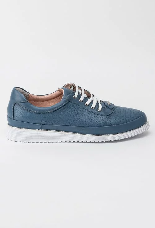 Pantofi casual bleu din piele naturala Elixir