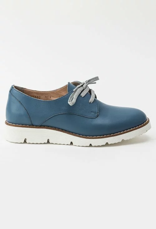 Pantofi casual bleu din piele naturala Rosana
