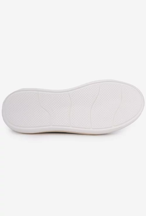 Pantofi casual gri din piele cu siret