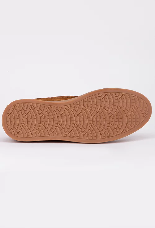 Pantofi casual maro din piele naturala intoarsa