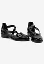 Pantofi casual negri din piele naturala lacuita
