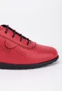 Pantofi casual rosii din piele naturala box cu siret