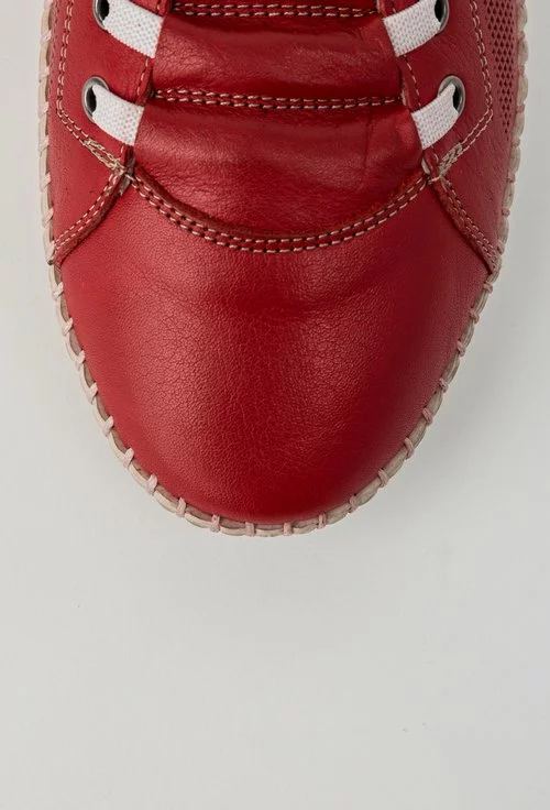Pantofi casual rosii din piele naturala Patricia