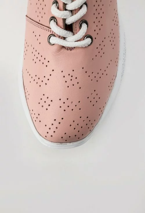 Pantofi casual roz pal din piele naturala Kate