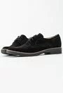 Pantofi dama Oxford negri din piele intoarsa
