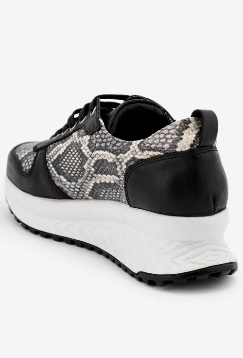 Pantofi din piele model snake print