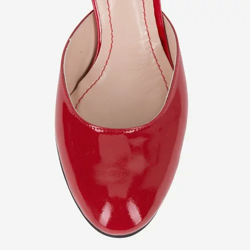 Pantofi din piele naturala rosii Cynthia