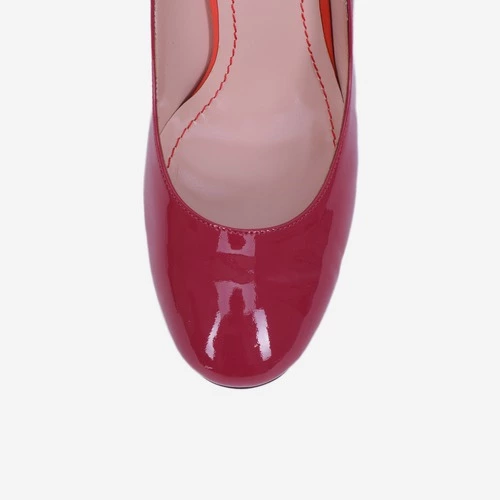 Pantofi din piele naturala roz cu imprimeu floral Elsa