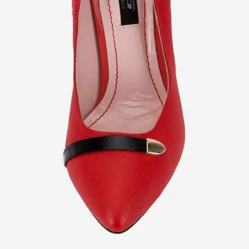 Pantofi din piele naturala rosii Gulliver