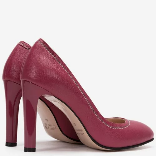 Pantofi din piele naturala roz Korali