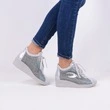 Pantofi argintii din piele naturala Marcille