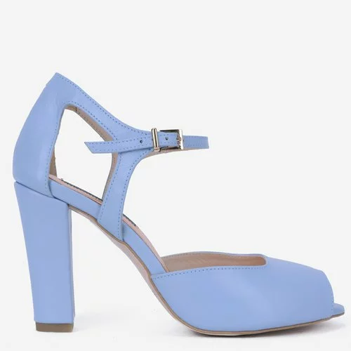 Pantofi din piele naturala bleu Serenity