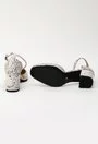 Pantofi grej din piele naturala cu imprimeu tip piele de reptila Yves