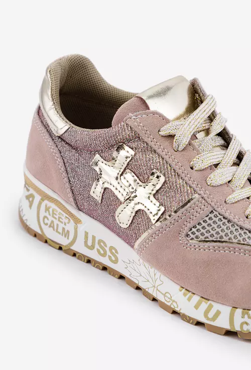 Pantofi KeepCalm roz cu detalii aurii