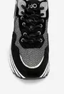 Pantofi LiuJo negri cu argintiu din piele intoarsa si material