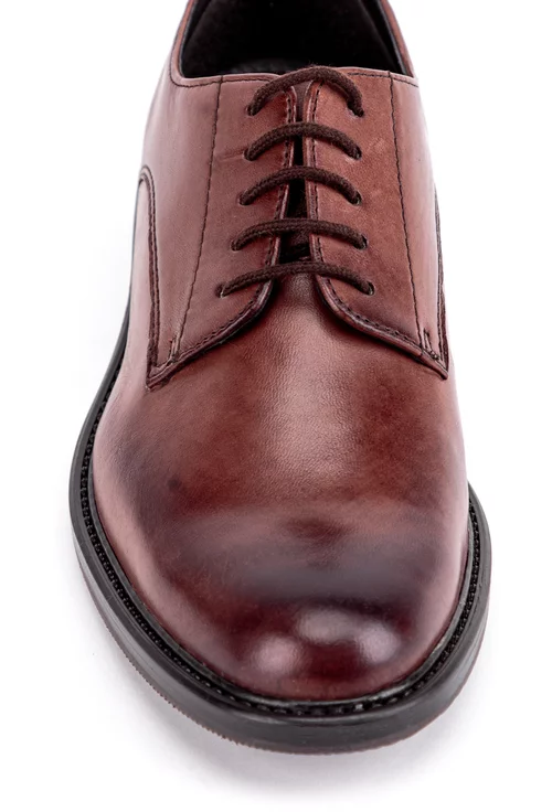 Pantofi maro din piele tip Oxford