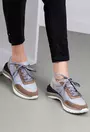 Pantofi multicolori confectionati din doua tipuri de piele