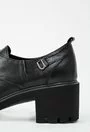 Pantofi negri din piele naturala cu siret Meridan