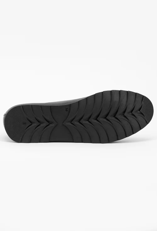 Pantofi negri din piele naturala cu talpa flexibila