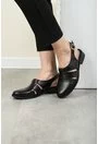 Pantofi negri din piele naturala model decupat Eda