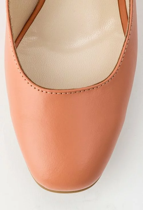 Pantofi office corai deschis din piele naturala Rox