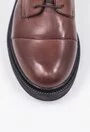 Pantofi office maro din piele naturala cu siret